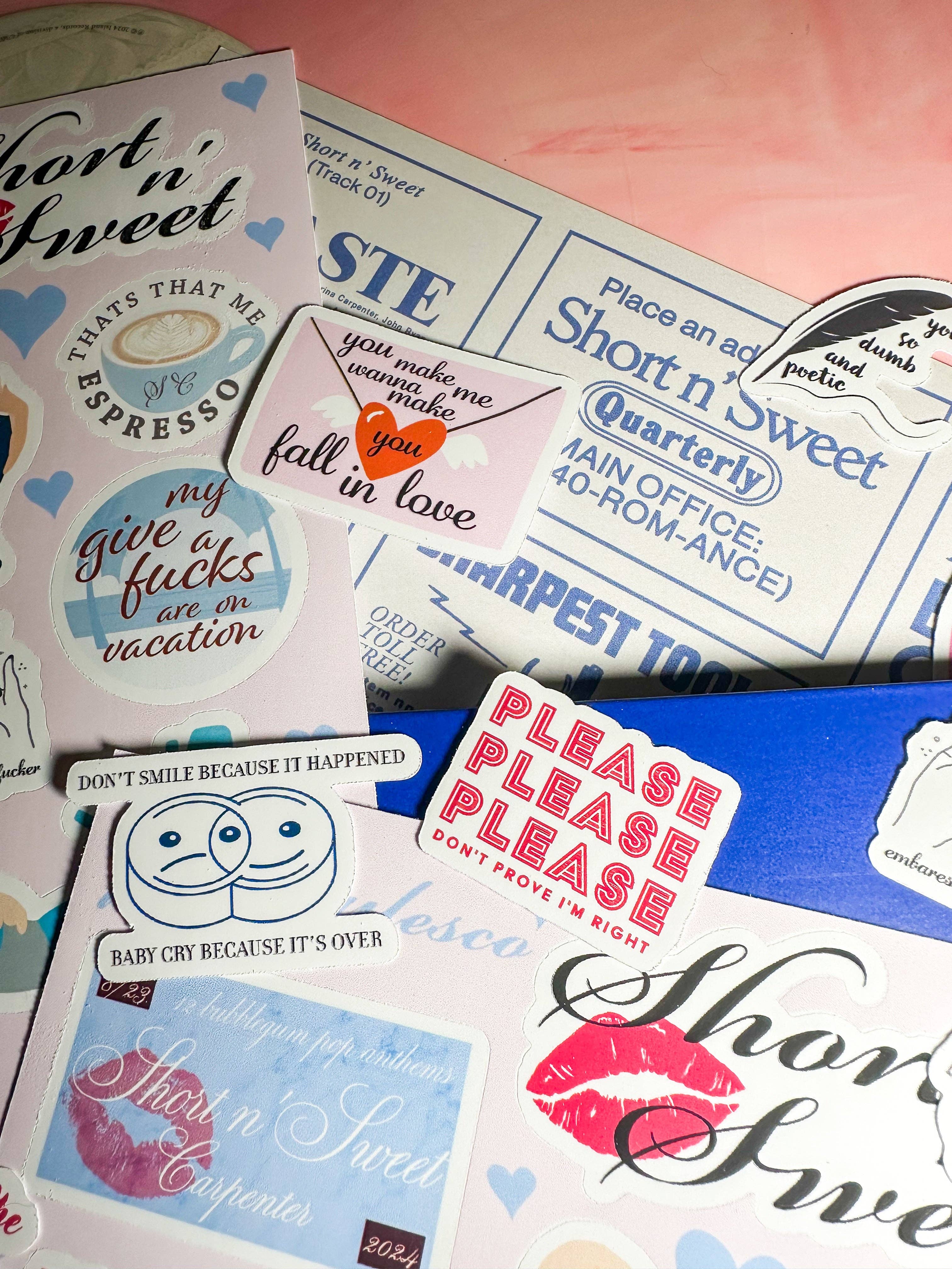 SpicyStylesCo – wholesale Sticker – short n'sweet SC6 sticker sheet3