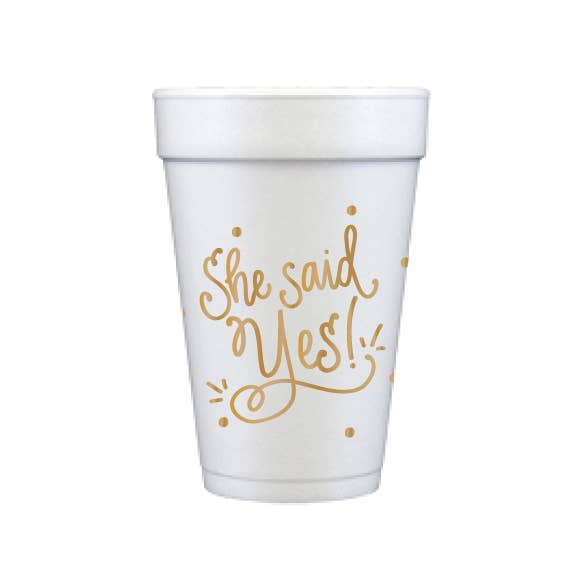 Natalie Chang - Wholesale Disposable Cup - She Said Yes! | Engagement Cups & Napkins (ALL)0