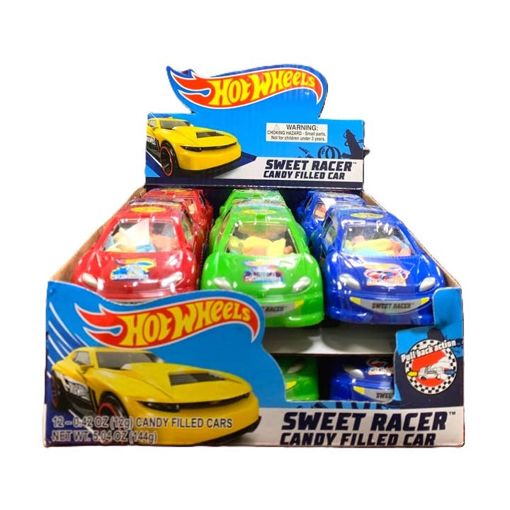 Voiture remplie de bonbons Hot Wheels Sweet Racer, 12 unités pour la vente par Grandpa Joe's Candy Shop