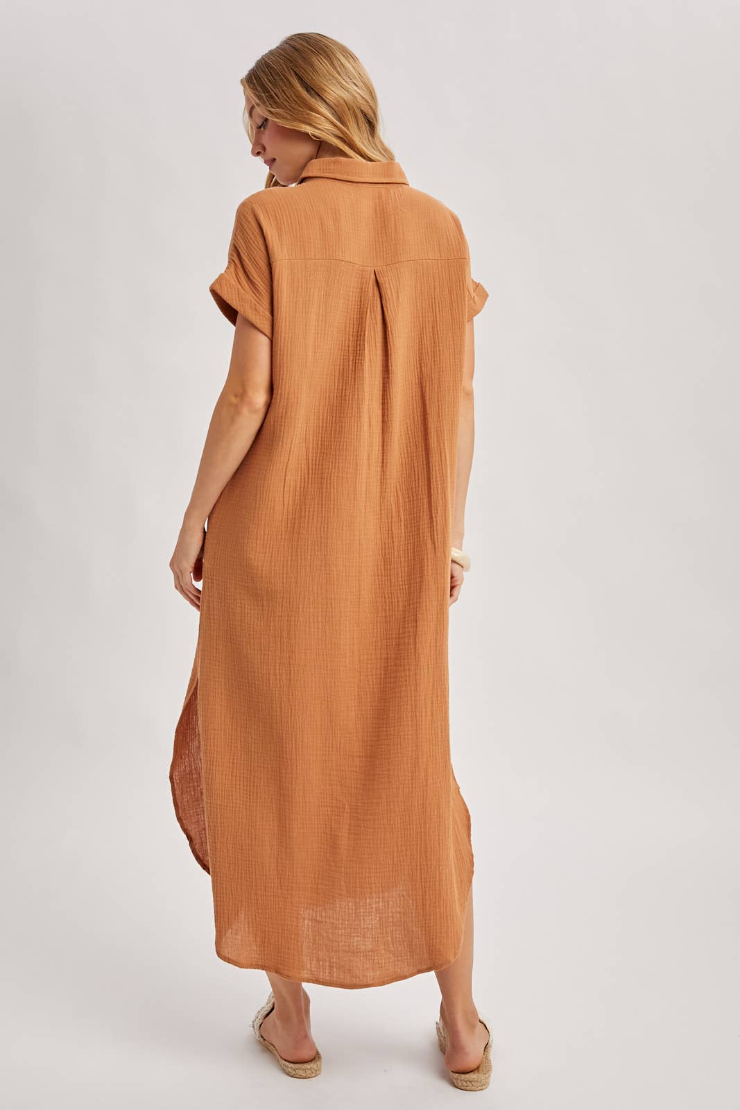 Bluivy - Wholesale Dress - Women's - BUTTON UP MAXI SHIRT DRESS WITH POCKET55
