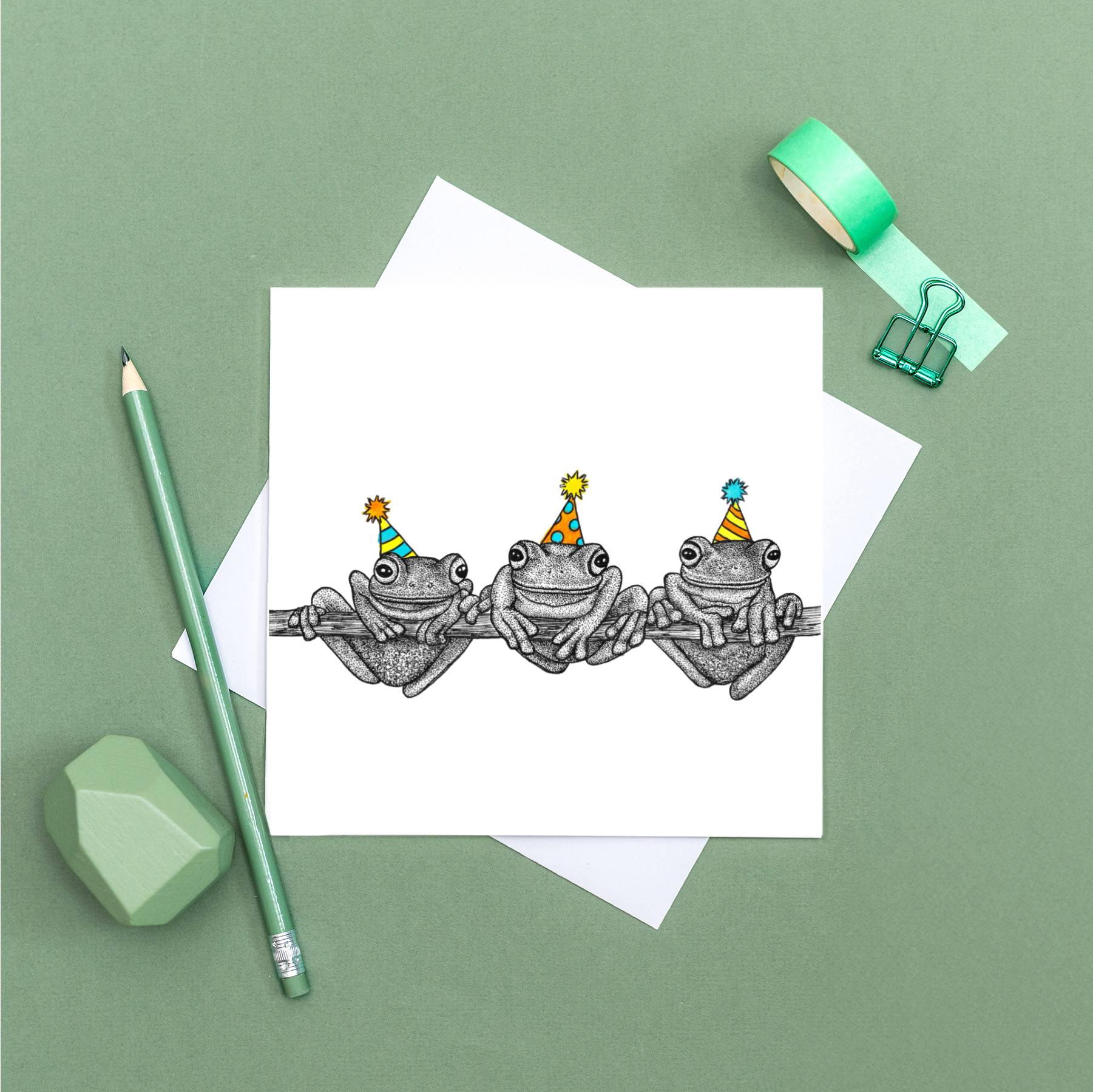 Wild Lines - Wholesale Birthday Card - Frog Cards // Tree Frog Birthday Card // Wildlife Art Cards4