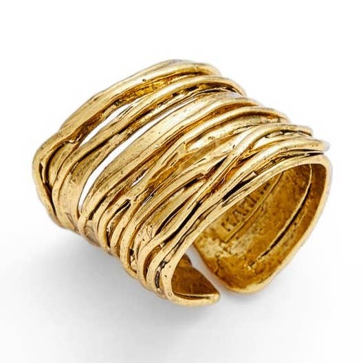 Brushed Ribbon Ring - 24K Gold Plated for wholesale by KARINE SULTAN