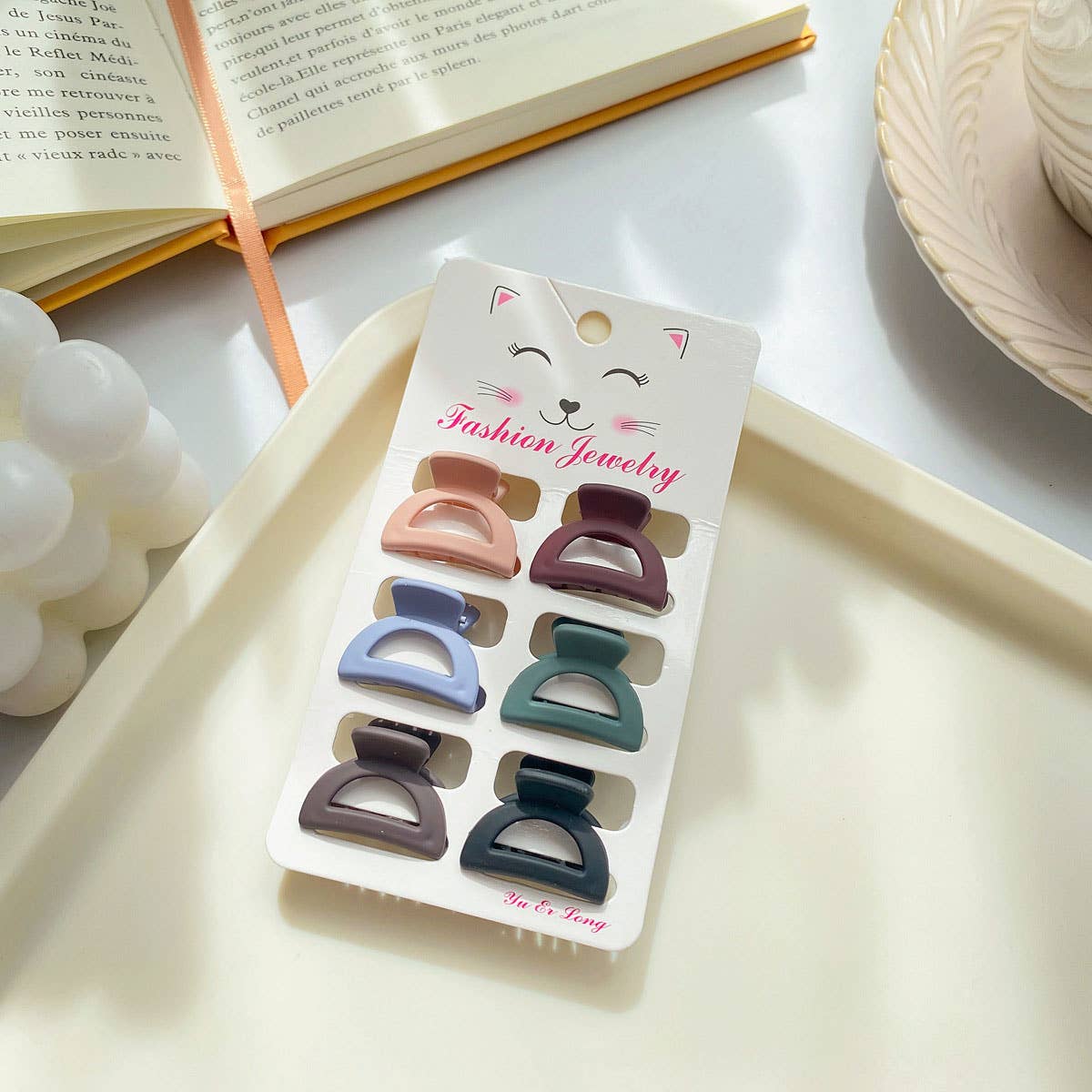 ACCITY - Wholesale Hair Clip - Women's - Set of 6 Small Claw Hair Clips, Simple & Chic_CWAHA038626