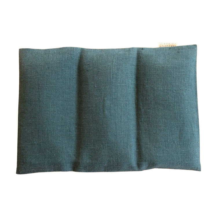 Le Gang des Fougères - Vente Compresses chaud/froid - bouillotte sèche en graines de lin - Lin Bleu de prusse3