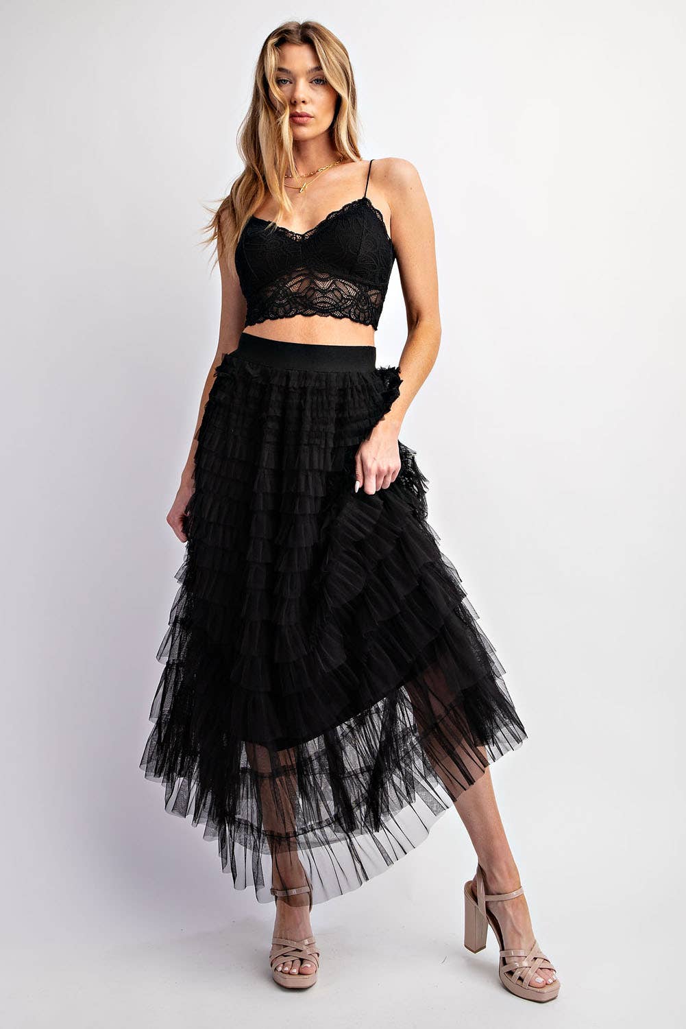 Sweet Generis - Vendita all'ingrosso Gonna - Donna - Gonna lunga a più strati in tulle a rete4