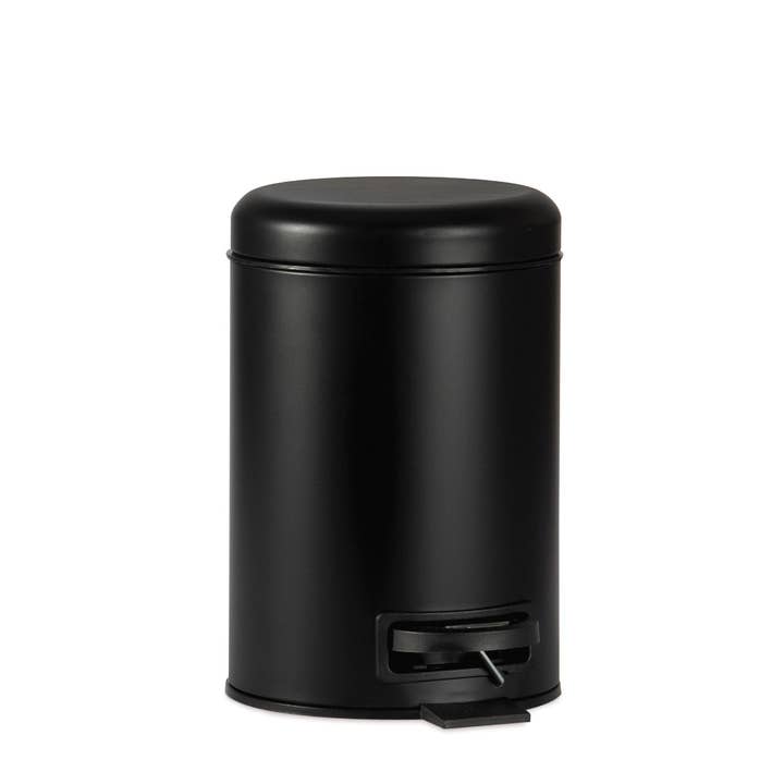 Modern black metal bathroom bin for wholesale by Andrea House