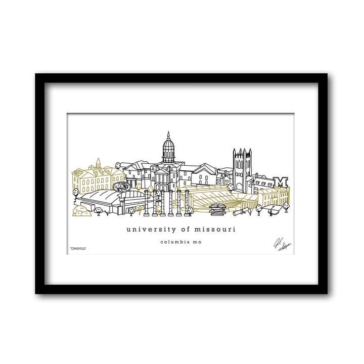 Décoration murale minimaliste de l'Université du Missouri pour la vente par Townsville Art