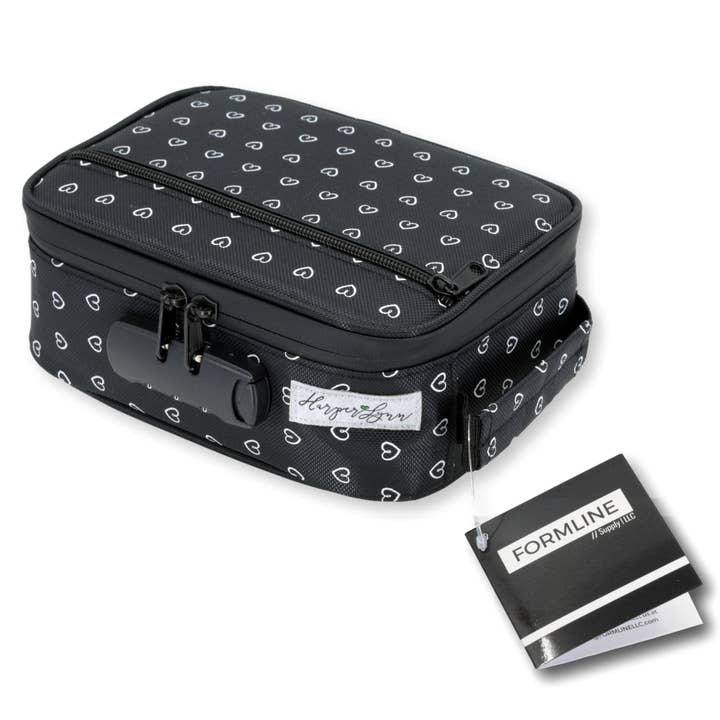 Formline Smell Proof Bags - Wholesale Humidor/Cigar Accessory - Formline x HarperLynn Smell Proof Bag / Case with Lock (Cute Heart Pattern Print)