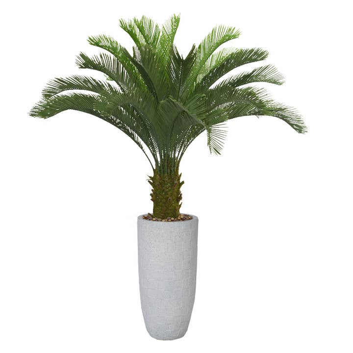 Palmera artificial de 62.3 pulgadas en una maceta a cuadros de color beige para venta al por mayor de Vintage Home