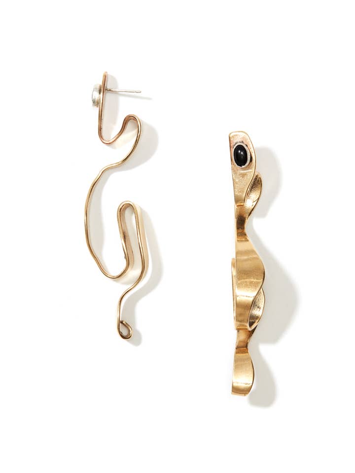 Fließende schwarze Achat-Ohrringe für den Großhandel von Nectar Nectar New York