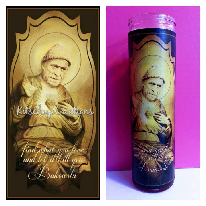Kitschup Creations - Wholesale Novelty Candle - Bukowski Prayer Candle