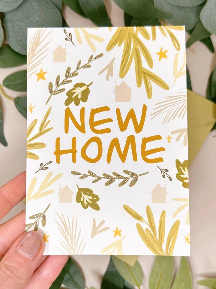 Botanical New Home Card for wholesale by Just Smile Designs