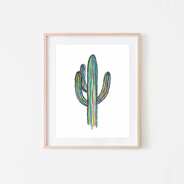 Sketchy Saguaro Watercolor Art Print for wholesale by Phoenix Supply Co.