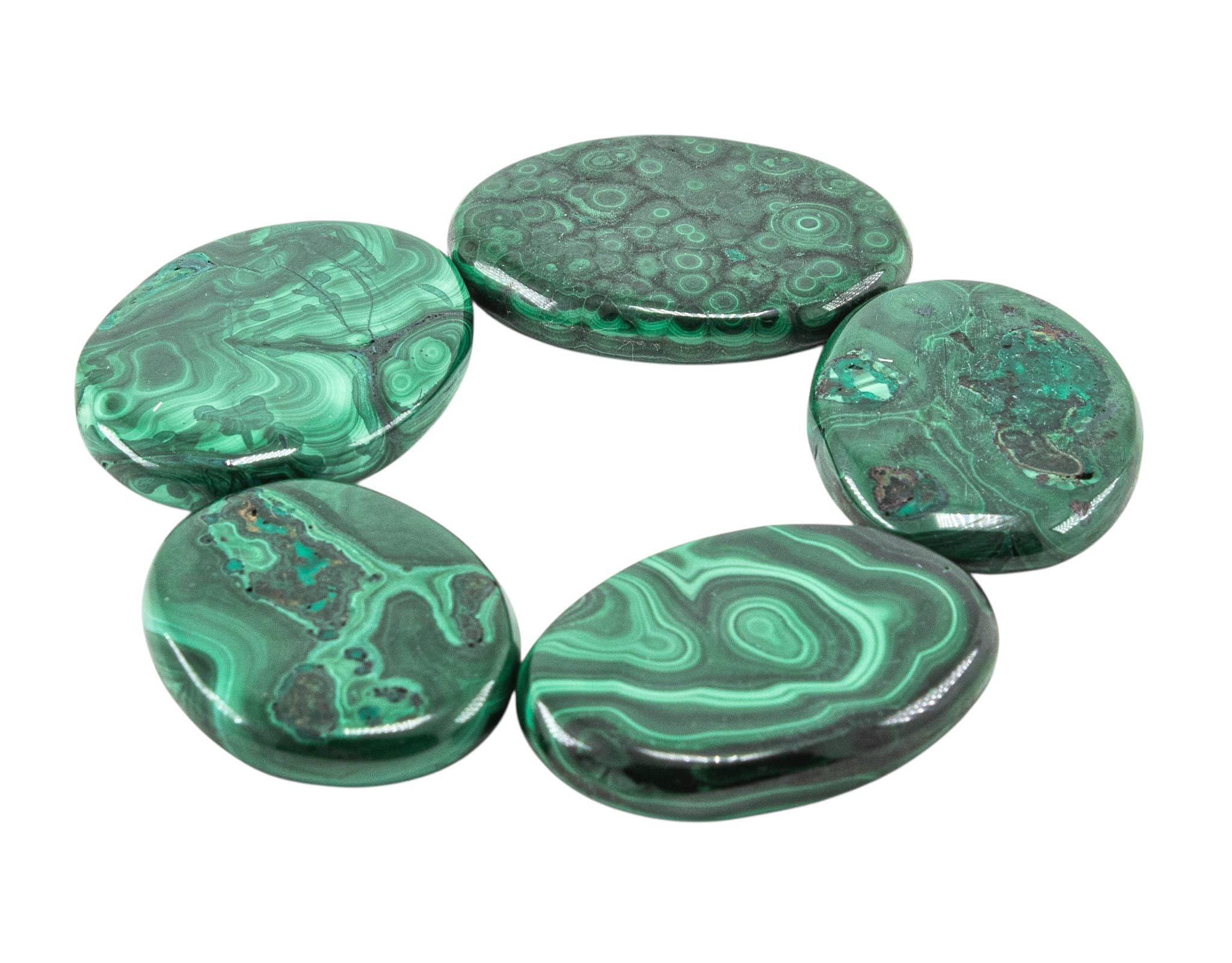 Quasar Gems USA – wholesale Spiritual stone/crystal – Malachite Smooth Stones1