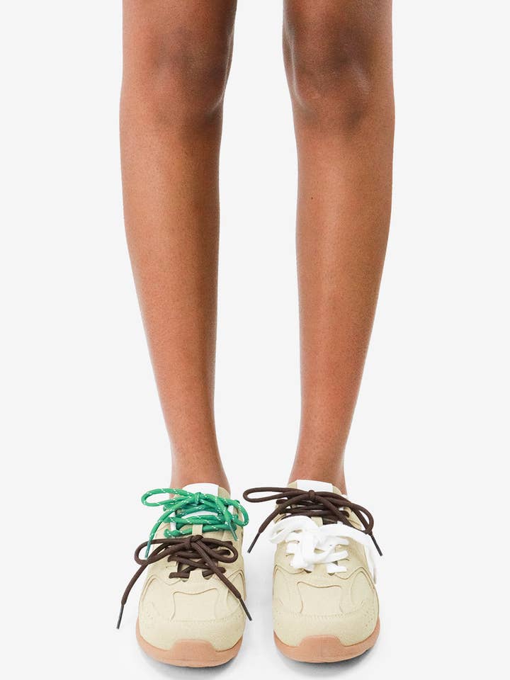 Lemonade Shoes - Wholesale Lifestyle trainers – Women′s - EXTRA MILE - Earth-Tone Chunky Sneakers w/ Contrast Lacing2