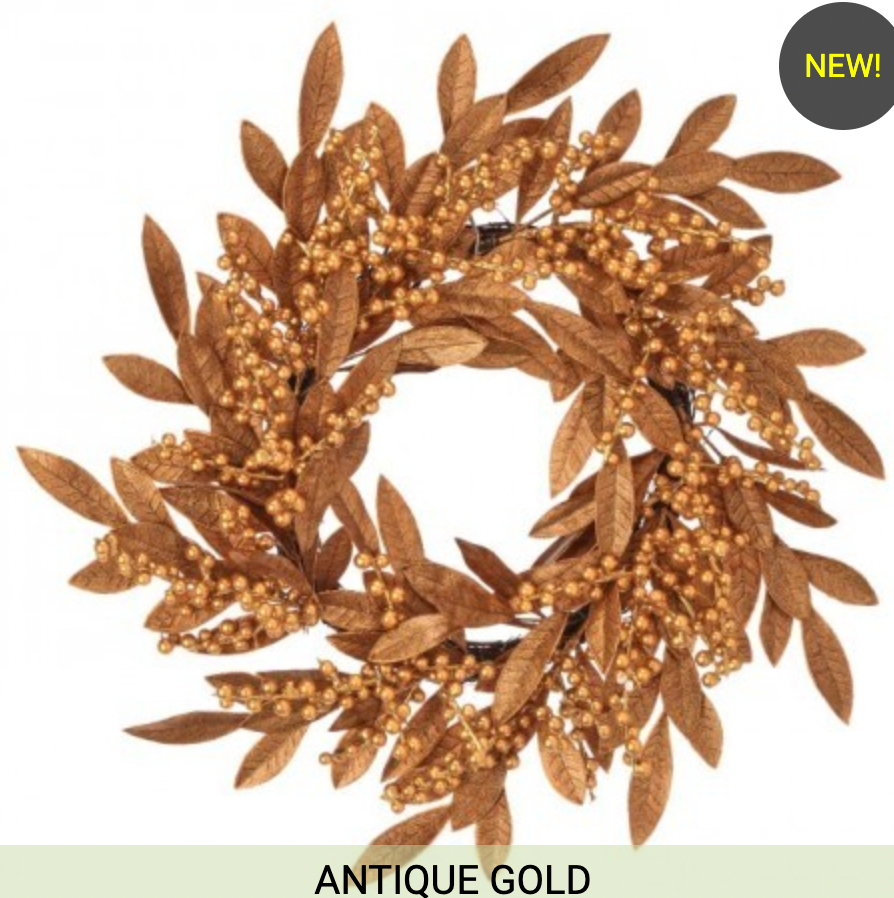 Dunn Deals - Wholesale Wreath - 24" WP BERRY LAUREL WREATH0