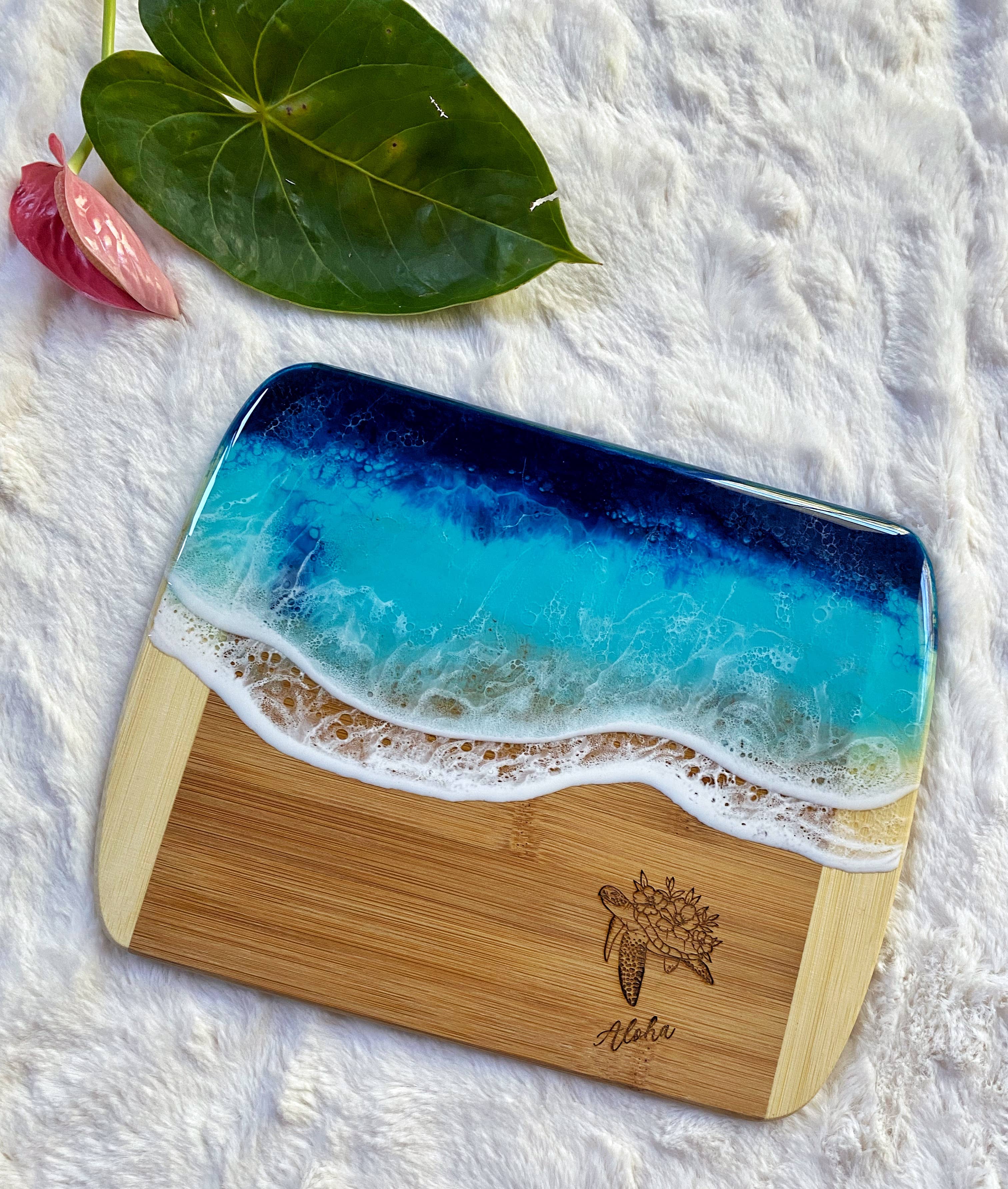 TBM Creations LLC - Wholesale Cheese Board - HONU PUA Charcuterie board | Maui made | Ocean Cheese board0