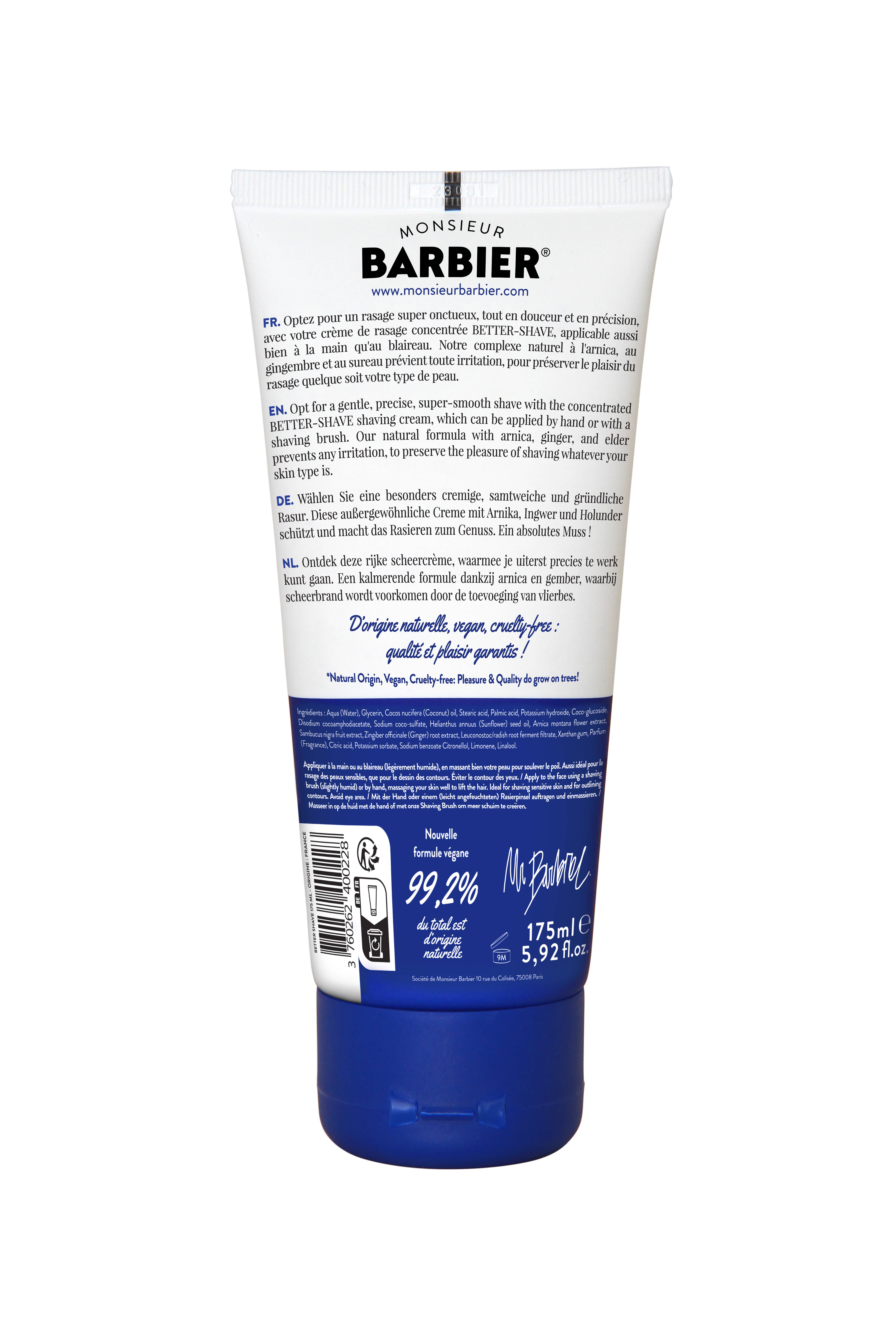 Monsieur BARBIER - Venta al por mayor Cremas de afeitado - Hombre - BETTER SHAVE - Crema de afeitar natural3