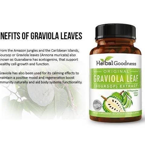 Herbal Goodness - Wholesale Oral Supplement/Vitamin - Graviola (Soursop) Leaf Extract - Capsules 60/700mg8