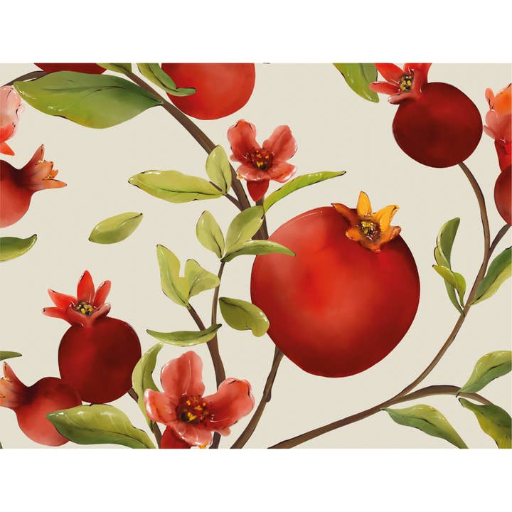 Placemat - Wood Round Pomegranate Design 40x30 cm for wholesale by Coolors by Web Com S.a.s.