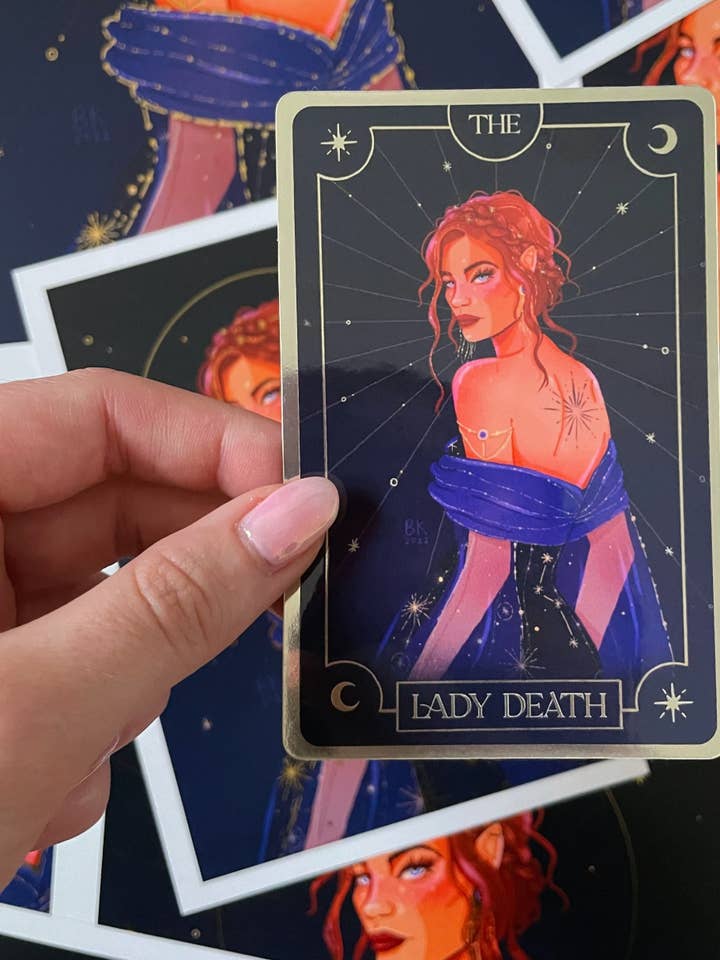 Nesta Tarot Card Sticker - ACOTAR for wholesale by Brittany Keller Art