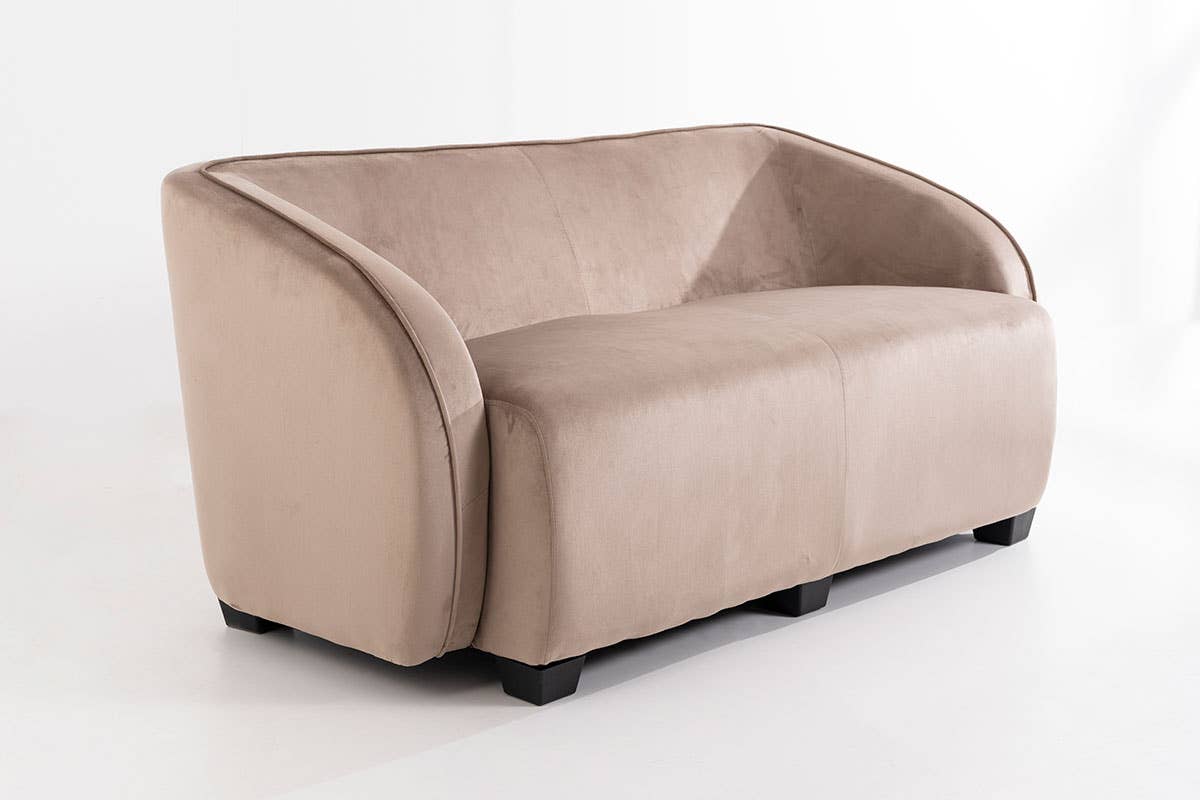 Gdeco - Wholesale Sofa - Beige Velvet Sofa With Wooden Legs 165X89X66Cm5