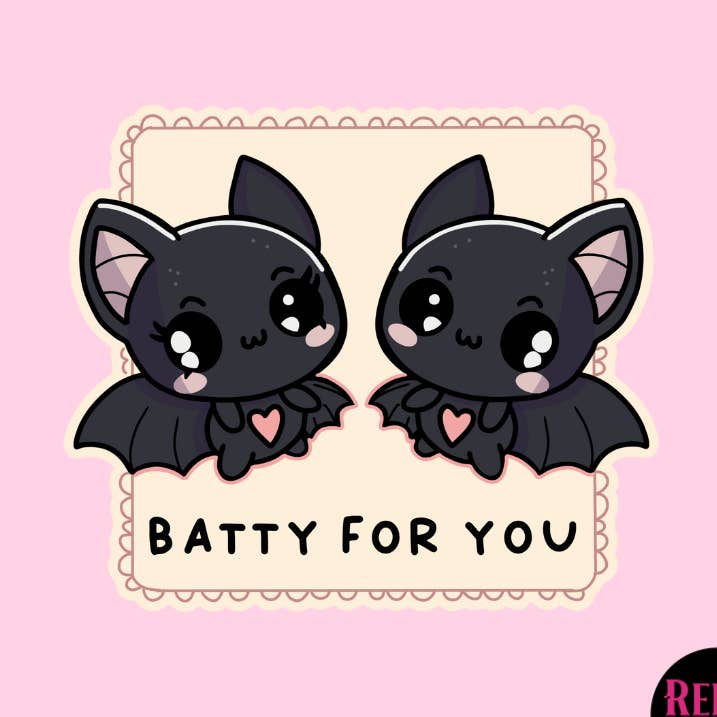 Batty for You Sticker for wholesale by Rebel Yell Design