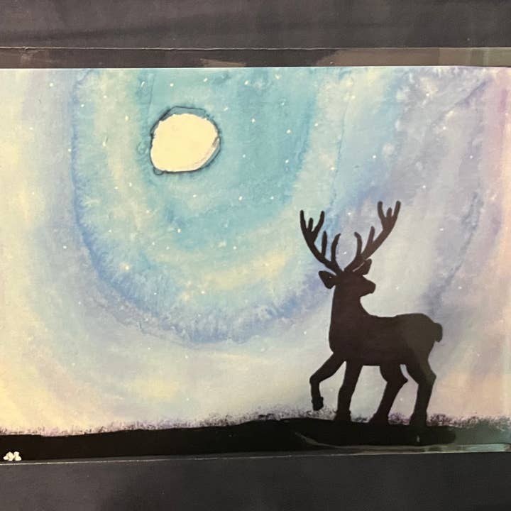 Deer 5x7 Watercolor and Acrylic Art Print for wholesale by The Jack Dabbler