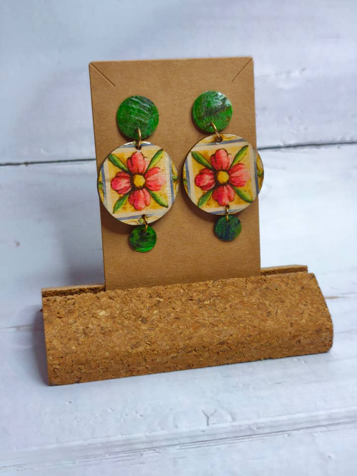 Orecchini Linea Wood per la vendita all'ingrosso da parte di fimminà sicily boutique