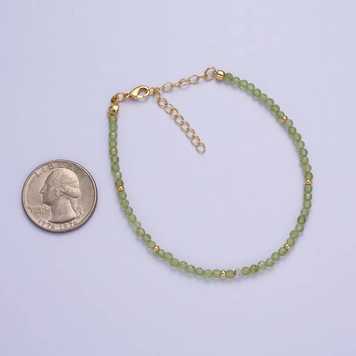 Aim Eternal - Wholesale Beaded bracelet - 7"+2" Green Aventurine/Prehnite Bead Bracelet WA1197 WA11981