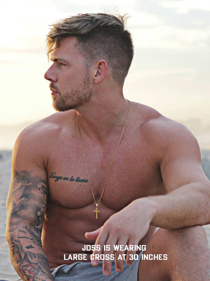 Large Gold Cross Necklace for Men for wholesale by We Are All Smith