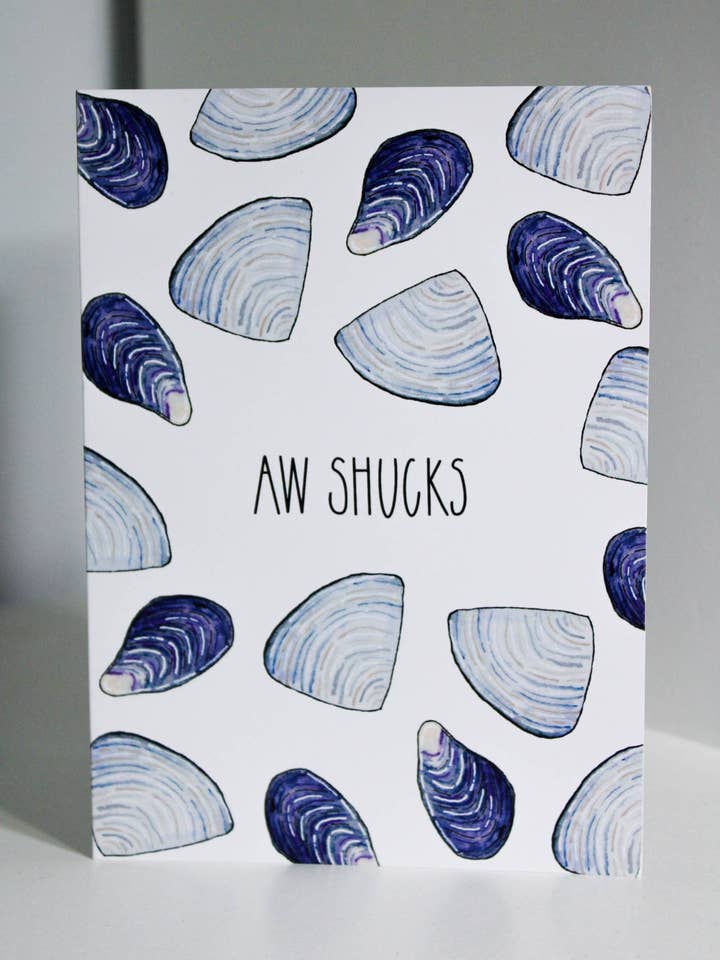 Aw Shucks Nautical | Pun Card de agradecimento por atacado de Scribbles and Doodlez