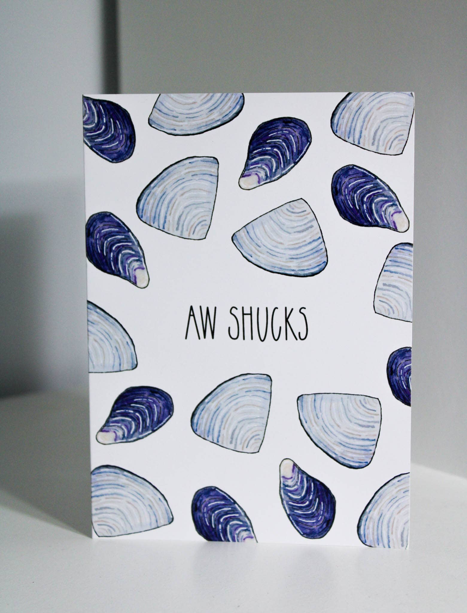 Aw Shucks Nautical | Thank You Pun Card for wholesale by Scribbles and Doodlez