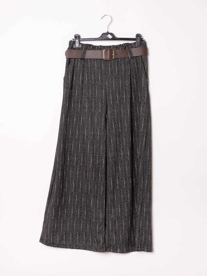 Pépouz' Paris - Wholesale Pants - Women's - Wide striped pants with belt PPN25625