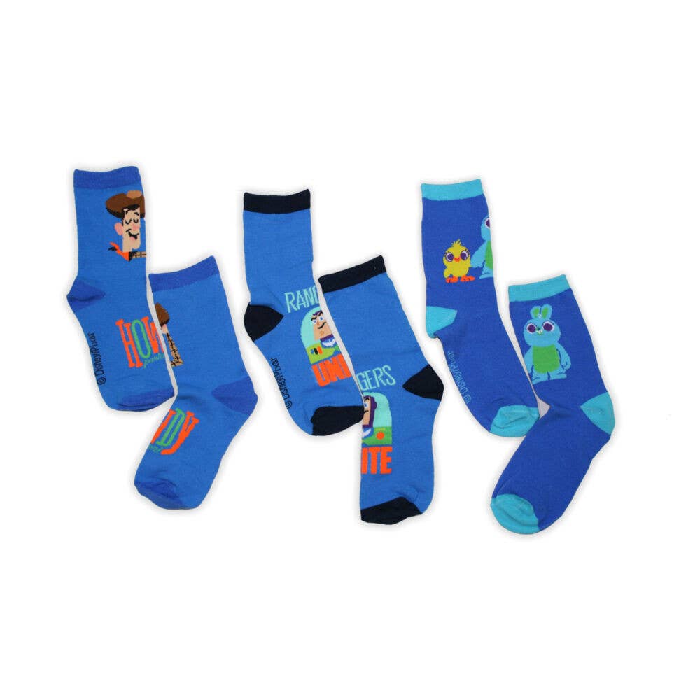 Evidence - Wholesale Socks - Kids - Kids Cotton Ankle Socks - 3 Pairs - Toy Story - Blue - 27-301