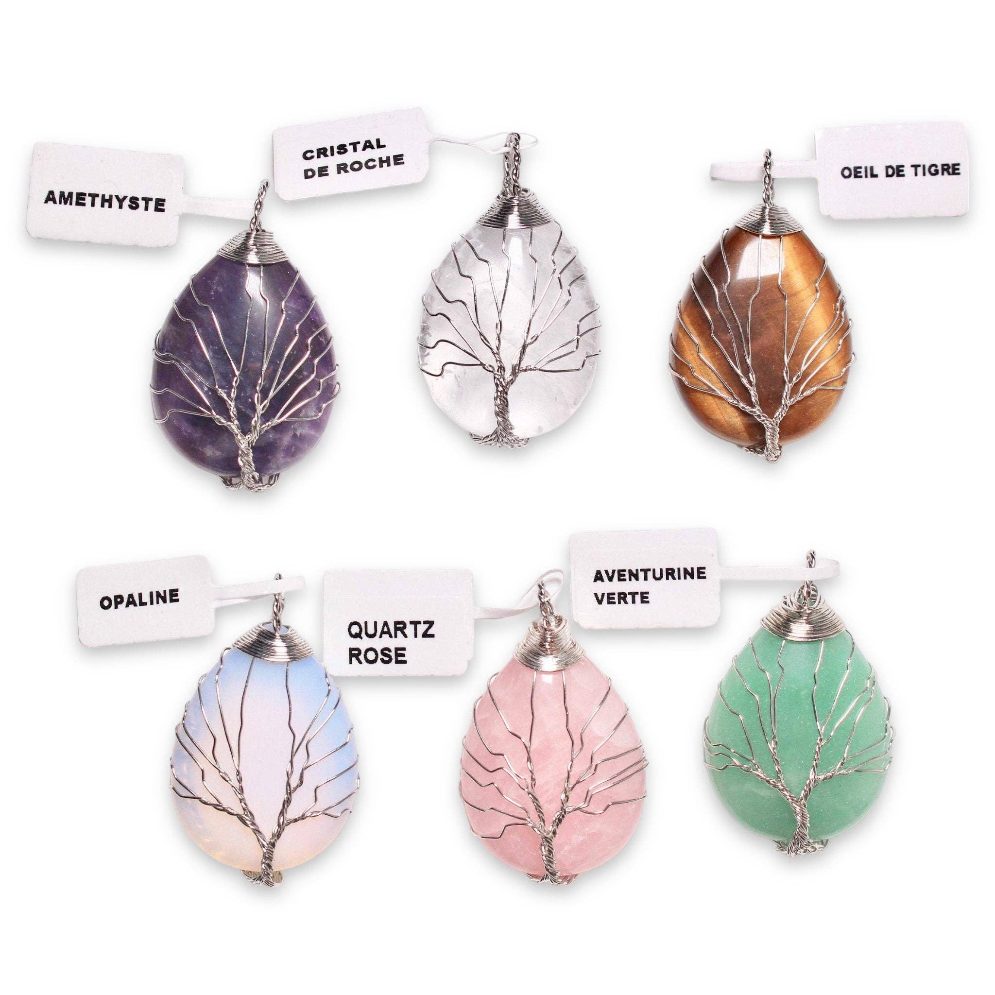 Foliesbijoux - Wholesale Individual Charm/Pendant - Silver teardrop shaped tree of life pendant0