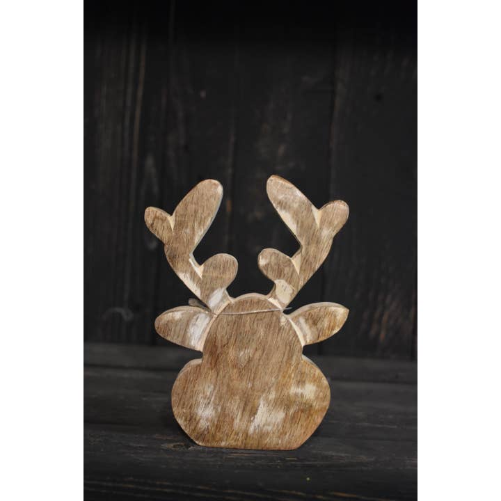 Wholesale Home Decor - Wholesale Ornament - Mango Wood Moose Head 3x4.25in1