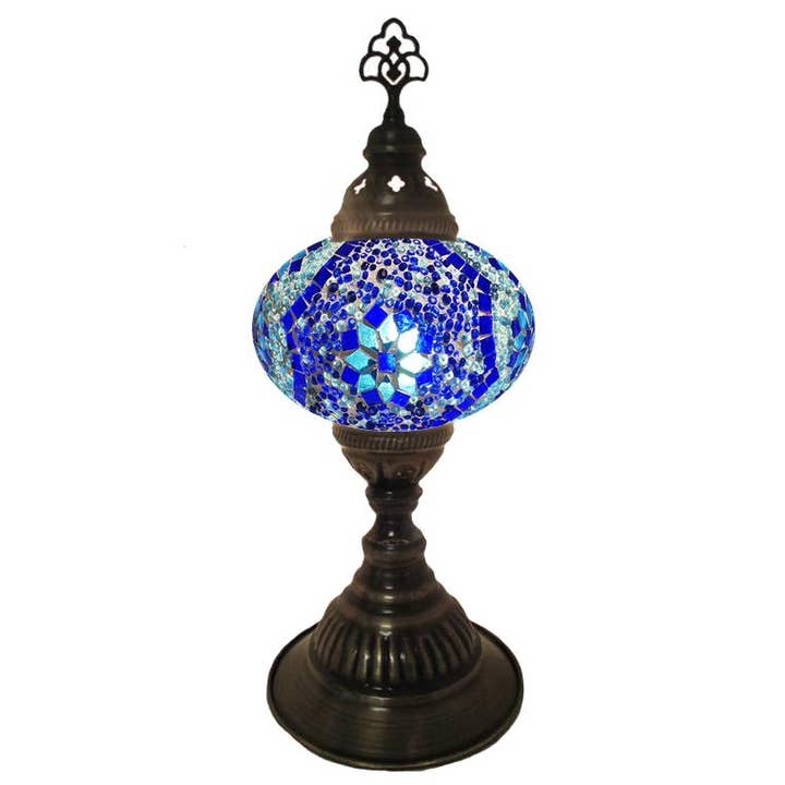 Lampada da scrivania a mosaico - Stella blu/turchese per la vendita all'ingrosso da parte di Access by Mediterranean Concepts