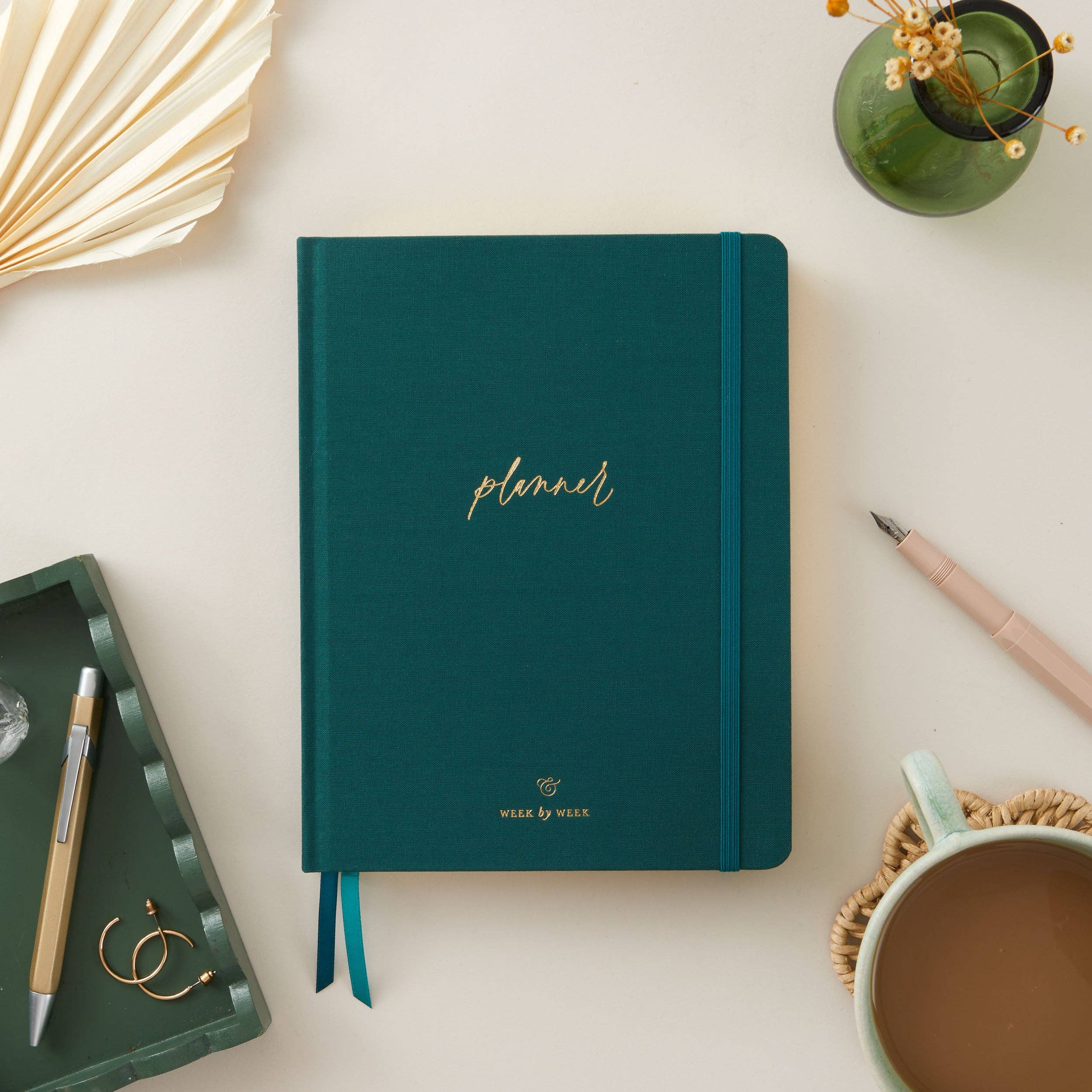 Blush And Gold - Vendita all'ingrosso Planner - Planner settimanale senza data « Juniper » con copertina in tessuto9