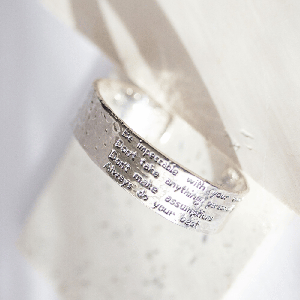 Jewelry Evolution - Wholesale Cuff Bracelet - The Four Agreements Textured Cuff19