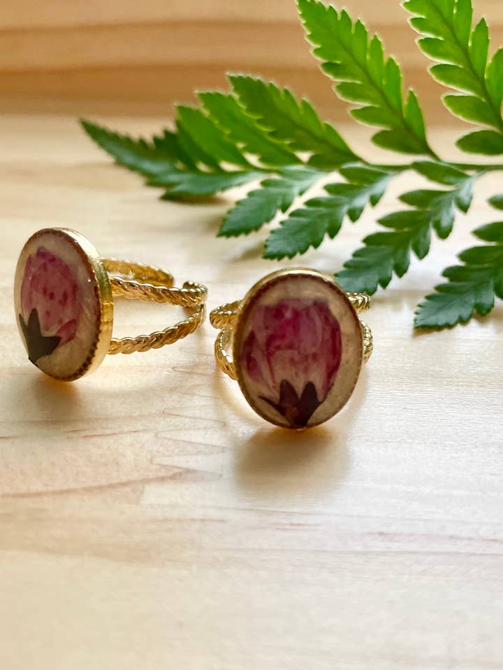 Rose Bud Flower Adjustable Rings for wholesale by Jewelry & More By KristiCo