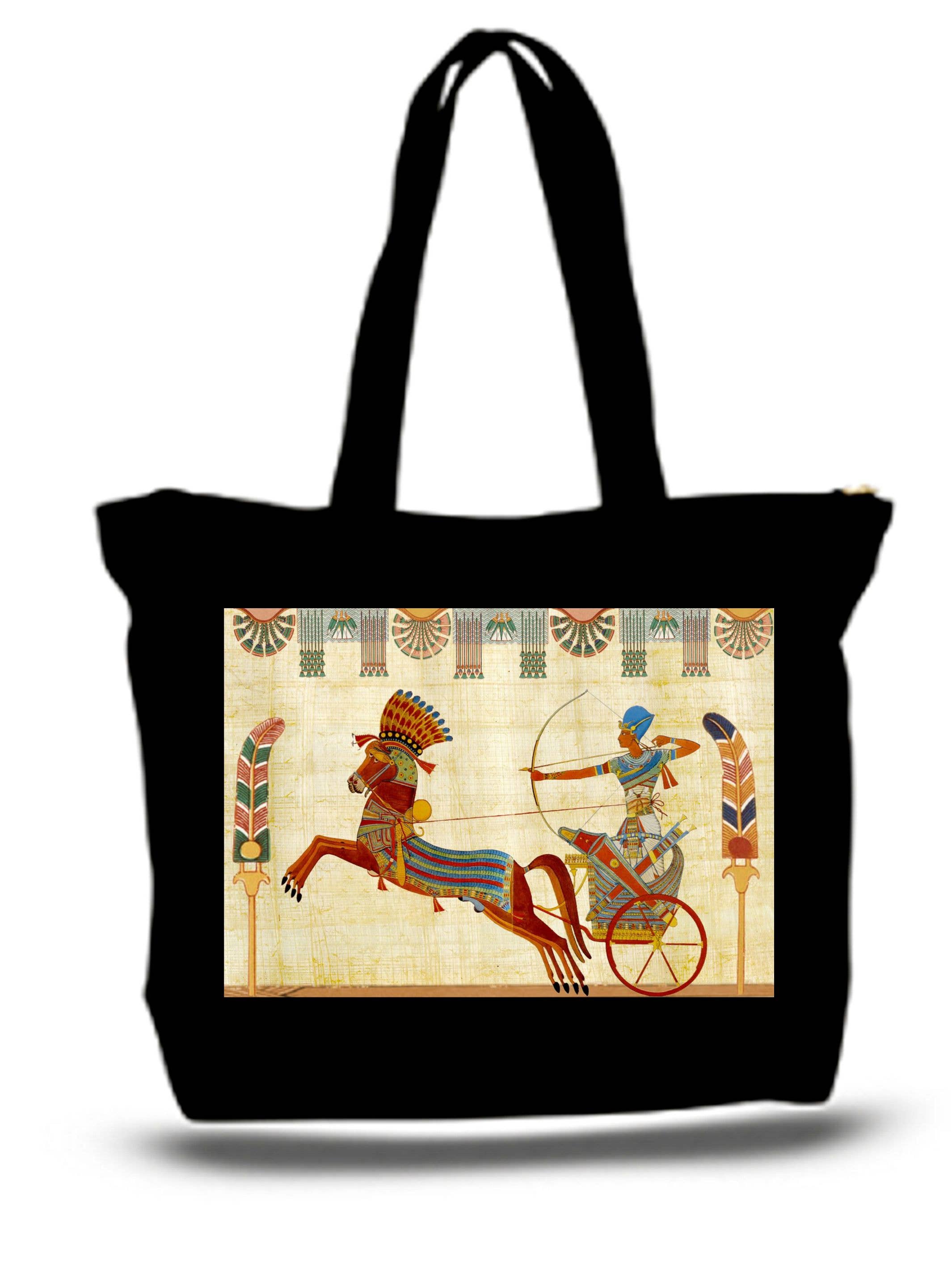 BMS BIZ - Wholesale Tote Bag - Unisex - Egyptian Tutankhamun Pharaoh Design Large Tote Grocery Bag0