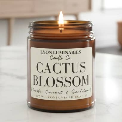 Cactus Blossom Soy Blend Candle for wholesale by LYON Luminaries Candle Co.