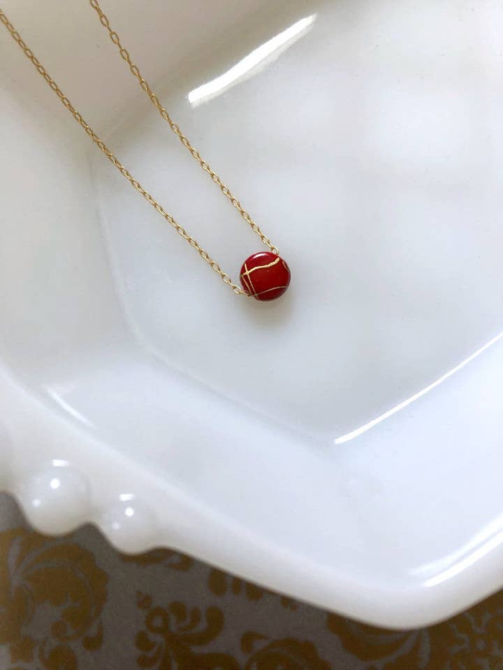 Colar vermelho delicado I AM WHOLE por atacado de Hamrick Avenue