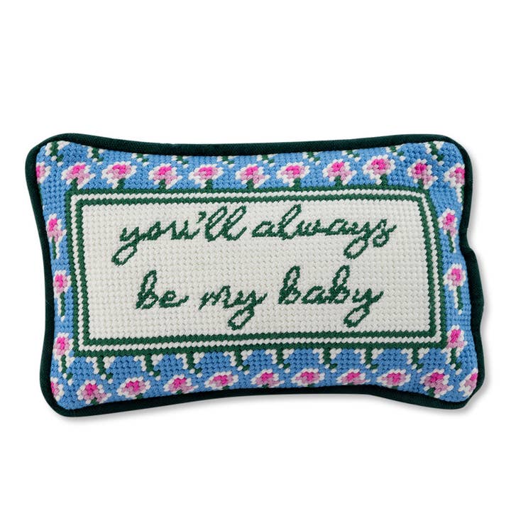 Furbish Studio - Wholesale Throw/decorative pillow - Be My Baby Mini Needlepoint Pillow1