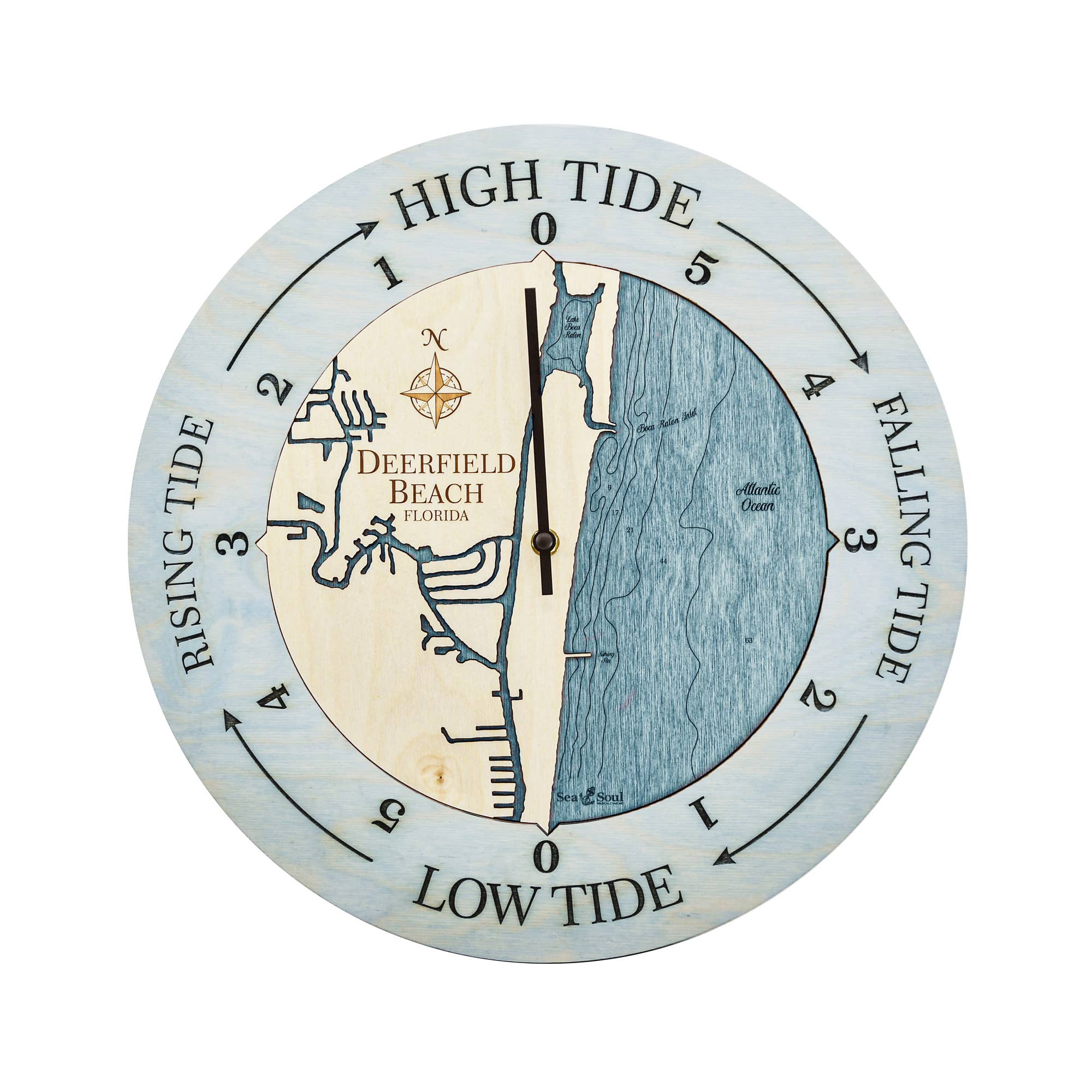 Sea & Soul Nautical Chart Art - Wholesale Wall Clock - Florida East Coast Nautical Chart Tide Clock-Many Locations56