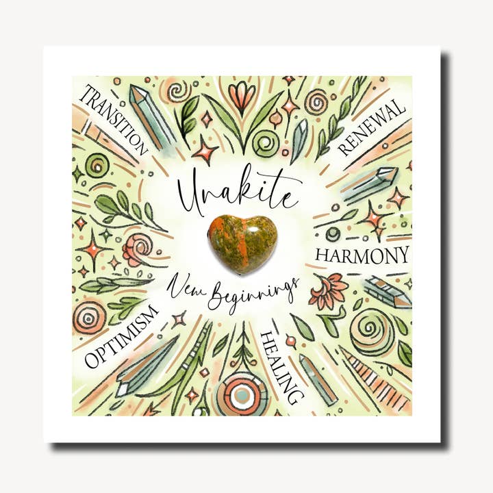 Unakite | Sybil Love | Wellbeing Card for wholesale by Marina B