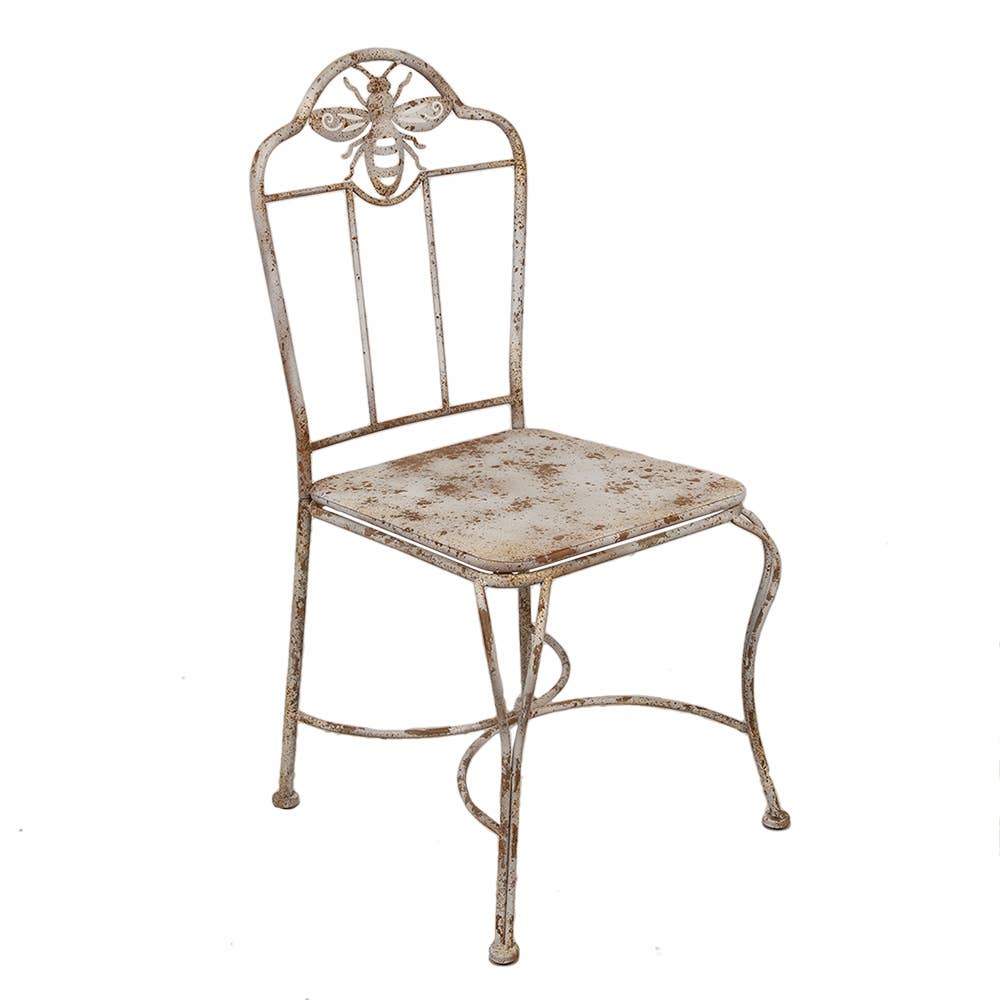 Clayre & Eef - Wholesale Chair - 6Y5621 Garden Chair 47x47x91 cm White Brown Iron1
