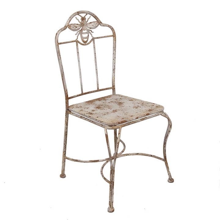 Clayre & Eef - Wholesale Chair - 6Y5621 Garden Chair 47x47x91 cm White Brown Iron1