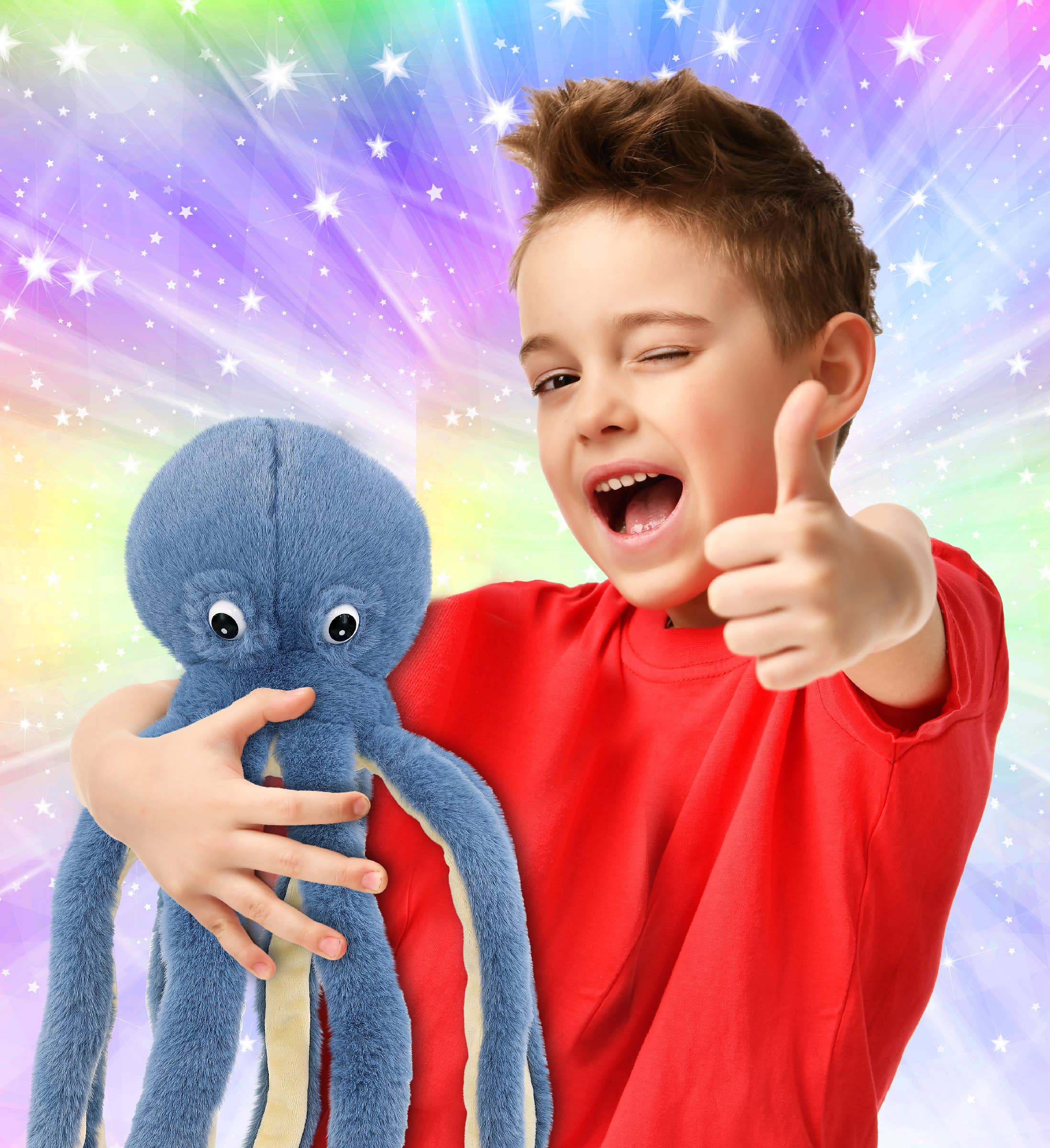 Cota Global – Engroshandel Plyslegetøj - Børn og baby – Super-blød plys - Blæksprutte blå 15"1